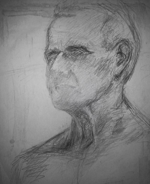 PPortrait eines alten Mannes von der Seite